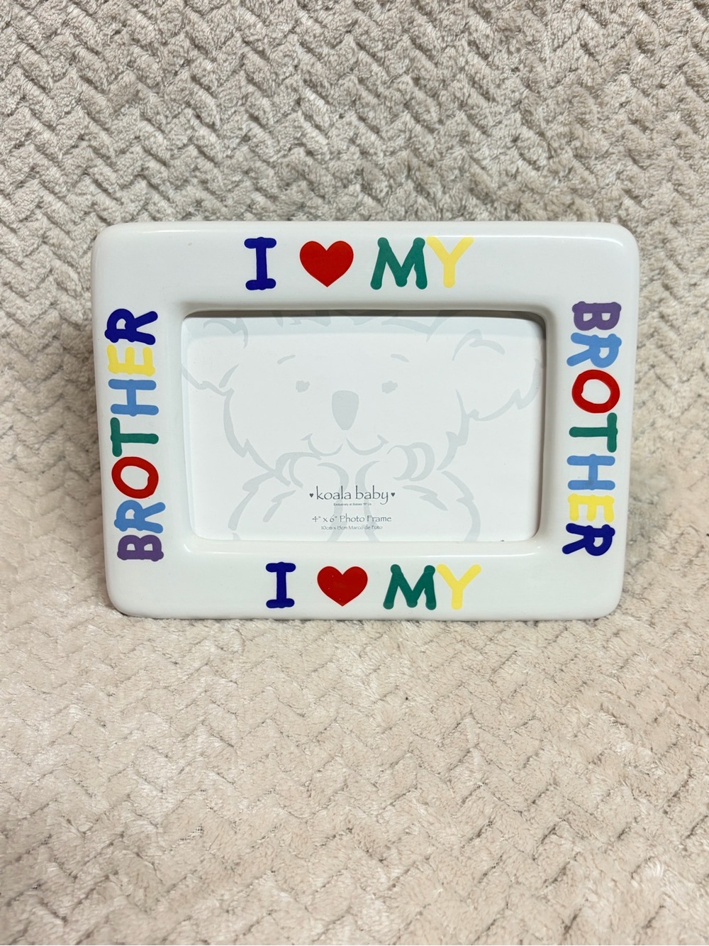Vintage Koala Baby‎ Kidcore Picture Frame I Love My Brother Primary Colors 4x6